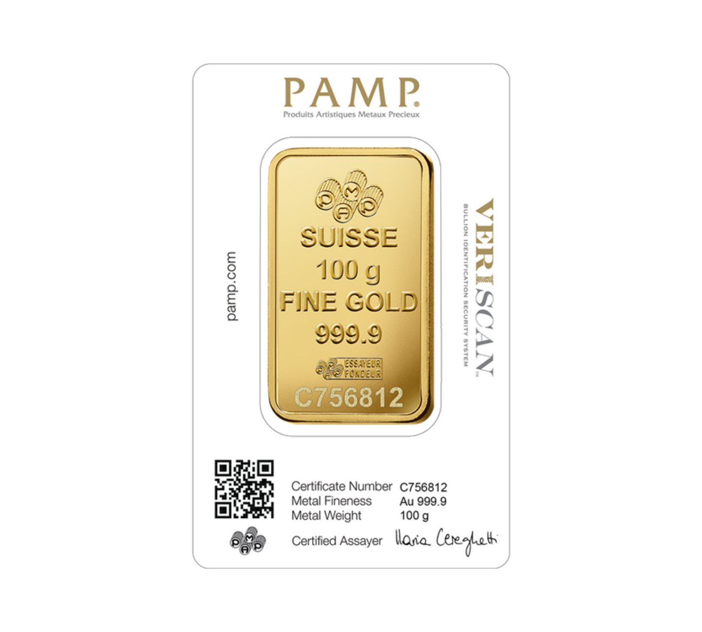Lady Fortuna™ Gold Minted Bar - 100g