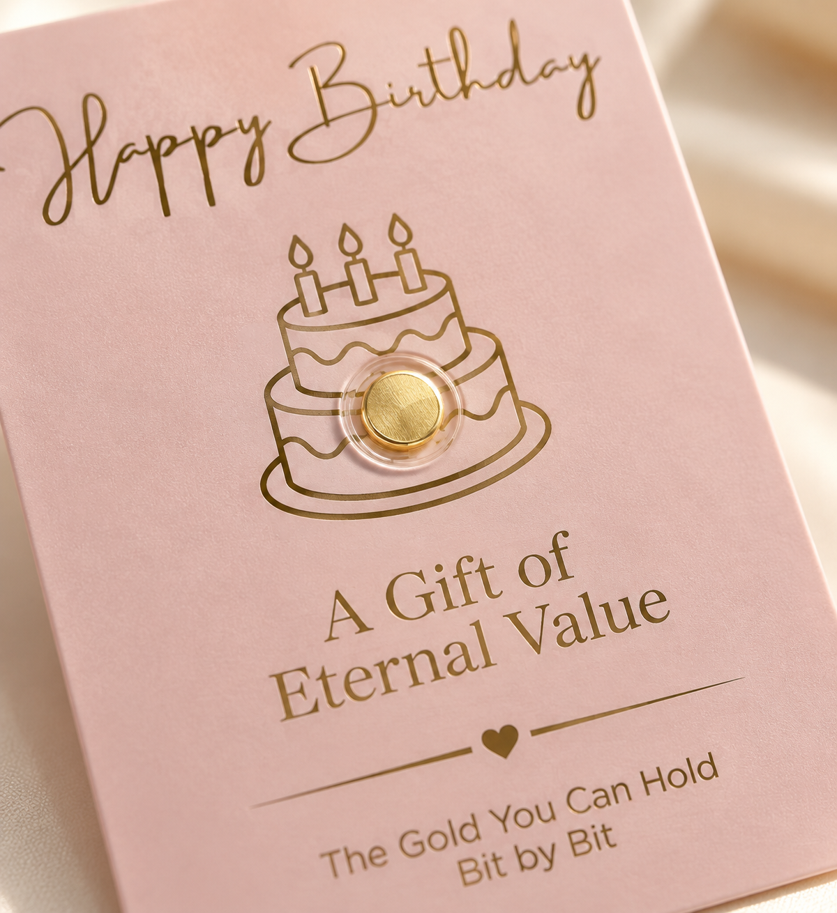Emasbit Birthday Classic Pink | Kad Emas Hadiah Au 999.9 (0.002g / 2mg)