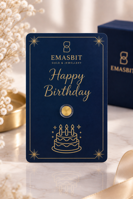 Emasbit Birthday Blue | Kad Emas Hadiah Au 999.9 (0.002g / 2mg)