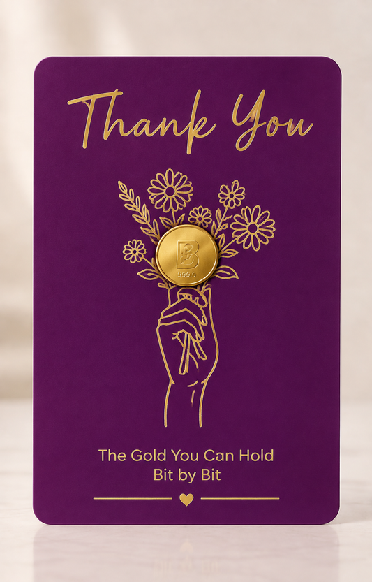 Emasbit Thank You Purple | Kad Emas Hadiah Au 999.9 (0.01g)