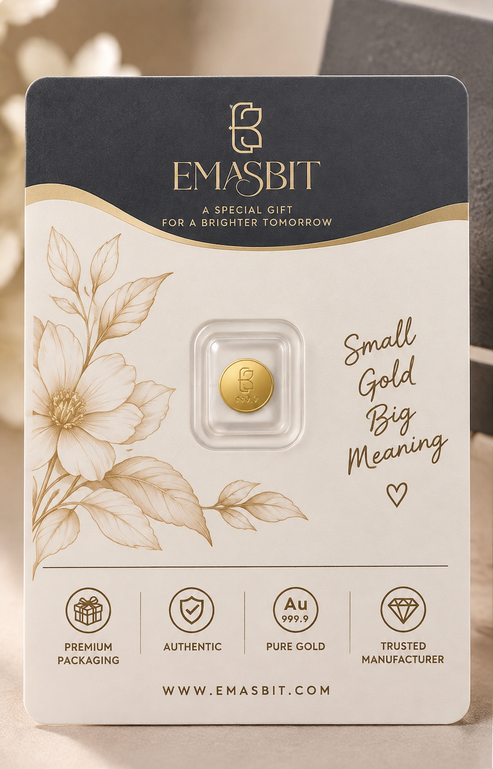 Emasbit HQ Gold Card | Kad Emas Hadiah Au 999.9 (0.01g)